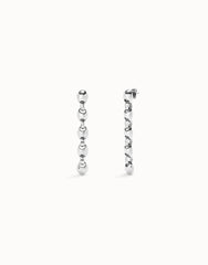 Drop Earrings With Bead Shaped Links - Silver