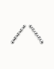 Drop Earrings With Bead Shaped Links - Silver