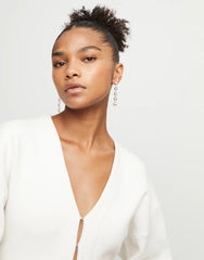 Drop Earrings With Bead Shaped Links - Silver