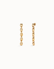 Drop Earrings With Bead Shaped Links - Gold