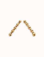Drop Earrings With Bead Shaped Links - Gold