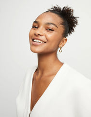 Drop Earrings With Two Beads - Gold