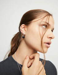 Drop Earrings With Two Murano Glass Beads - Silver