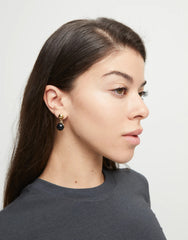Drop Earrings With Two Murano Glass Beads - Gold