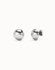 Bead Shaped Stud Earrings - Silver