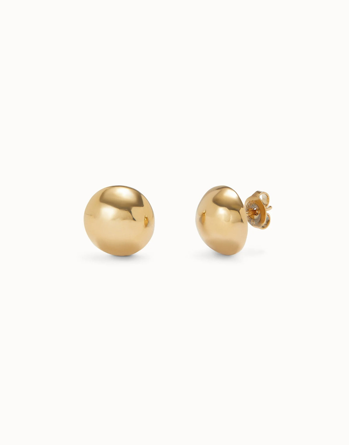 Bead Shaped Stud Earrings - Gold