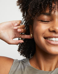 Bead Shaped Stud Earrings - Gold