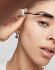 Drop Earrings With Pink Crystal - Silver