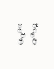 Drop Earrings With Beads - Silver