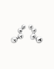 Drop Earrings With Beads - Silver