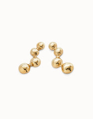 Drop Earrings With Beads - Gold
