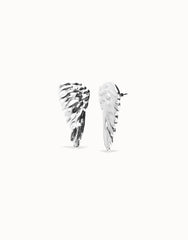 Earrings Pleated In Sterling Silver In The Shape Of Wings