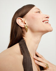 Earrings Pleated In Gold 18K In The Shape Of Wings