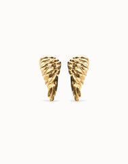 Earrings Pleated In Gold 18K In The Shape Of Wings