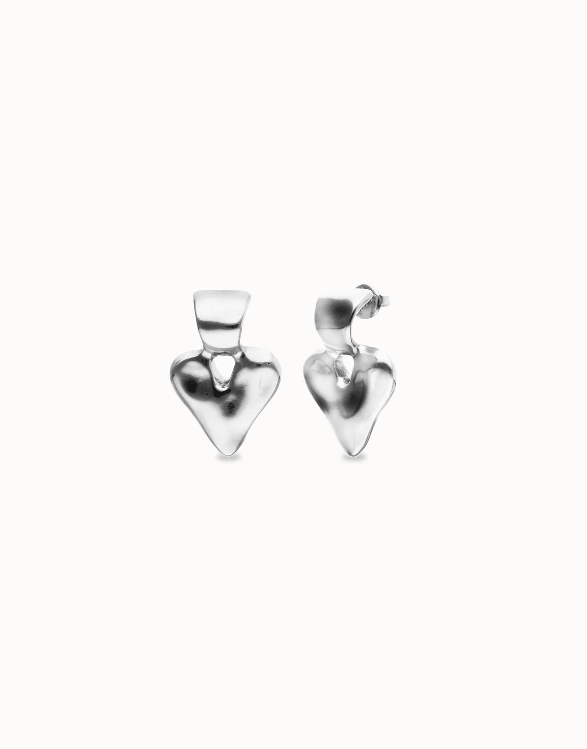 Sterling Silver Plated Heart Shaped Earrings