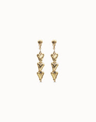 18K Gold Plated Heart Shaped Long Earrings
