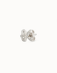 Hamsa Single Stud Earring - Silver