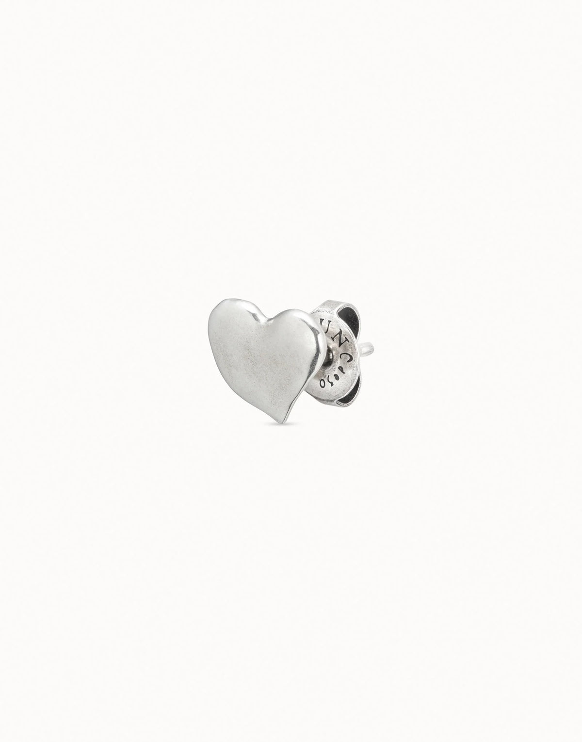 Heart Single Stud Earring - Silver