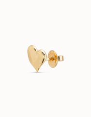 Heart Single Stud Earring - Gold