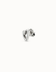 Heart Single Stud Earring - Silver