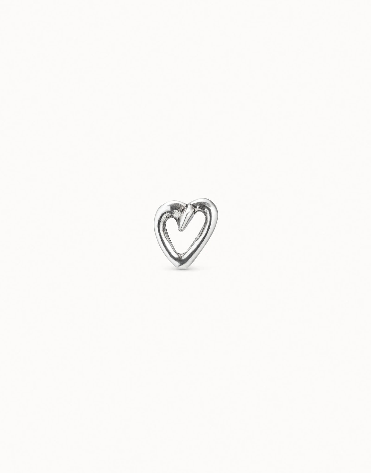 Heart Single Stud Earring - Silver