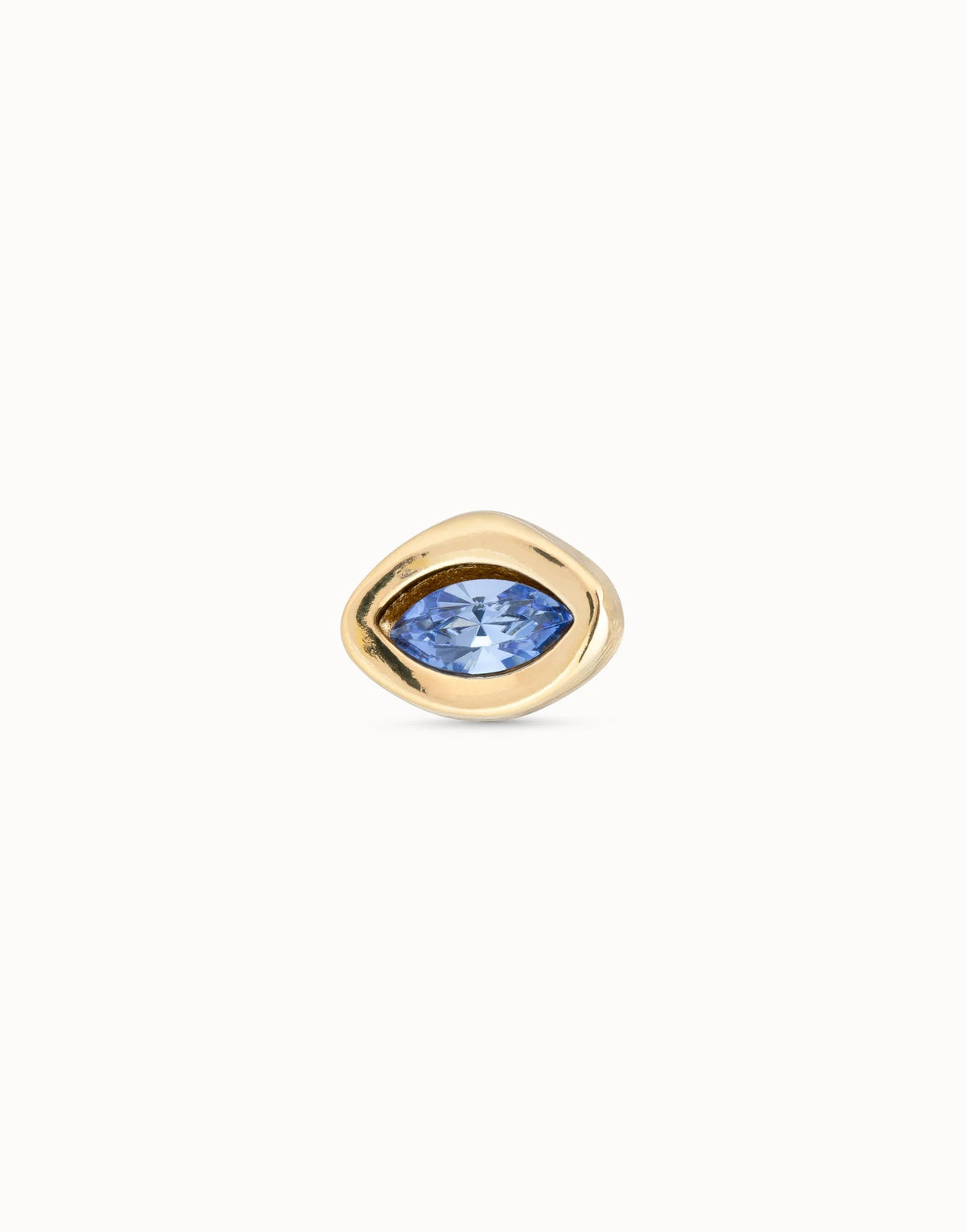 Single Stud Earring With Blue Stone - Gold
