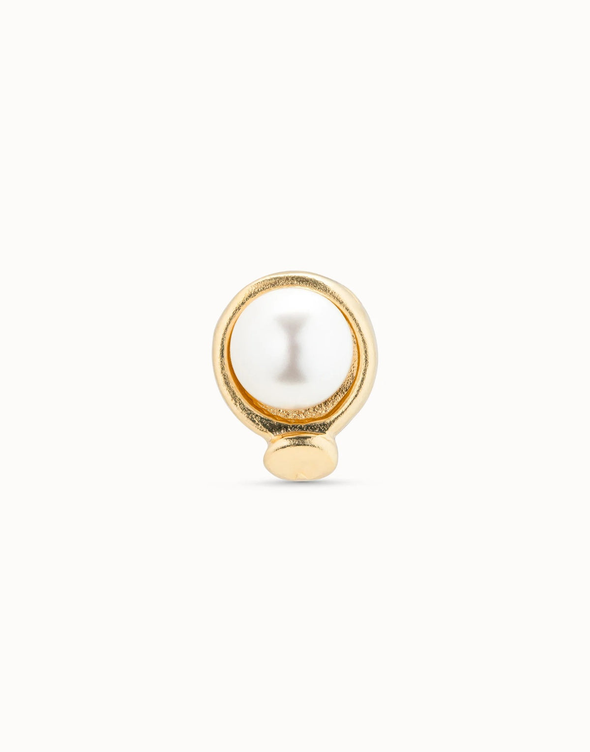 Single Stud Earring With Pearl - Gold