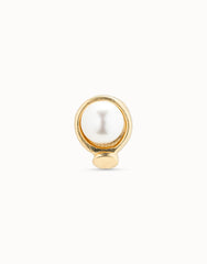 Single Stud Earring With Pearl - Gold