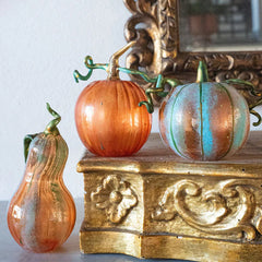 Pumpkins Figural Orange Glass Pumpkin