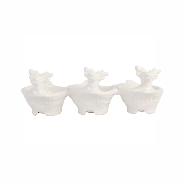 Pietra Natale Figural Deer Three-Part Server