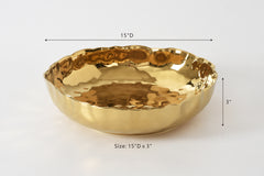 Portofino Extra Large Shallow Bowl - Gold