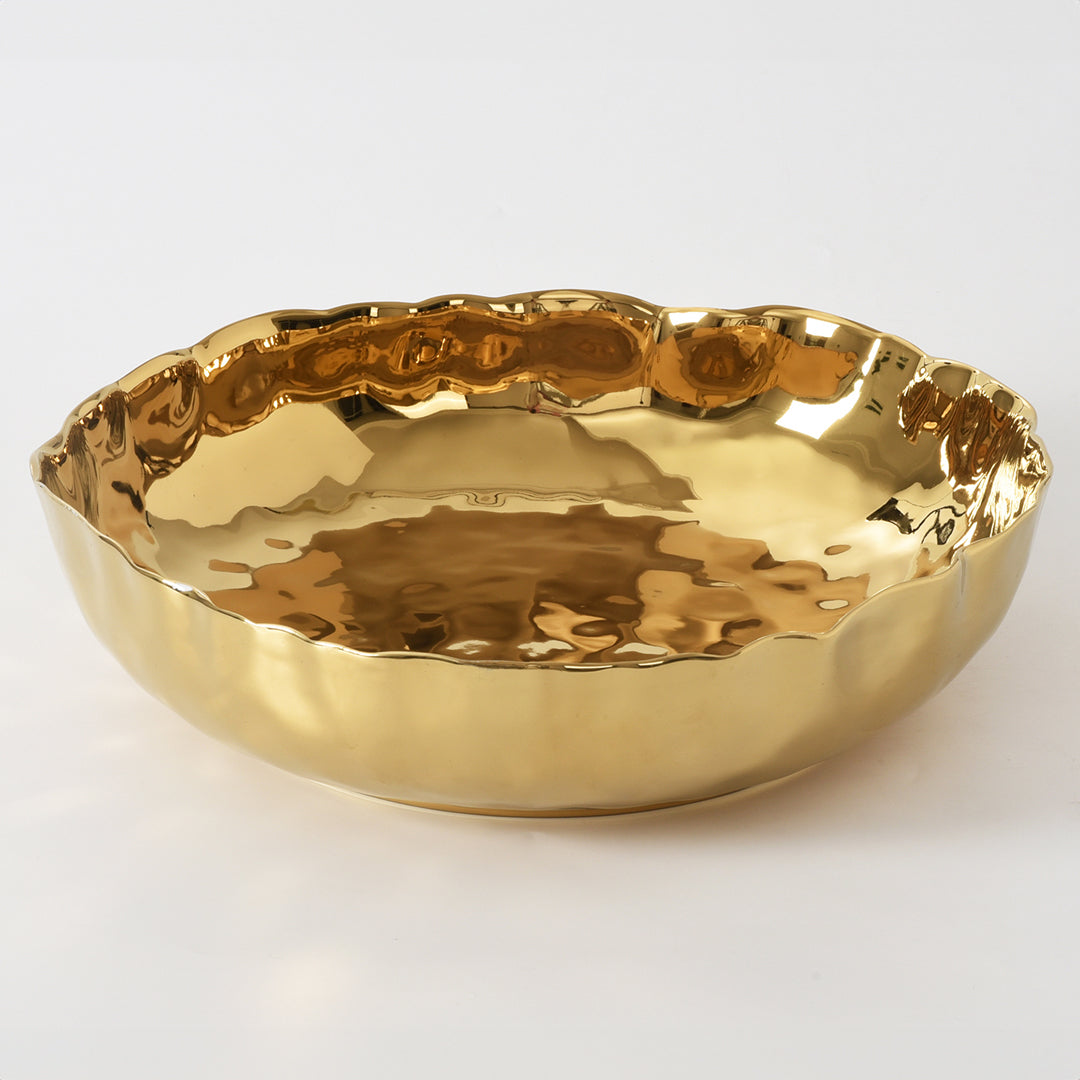 Portofino Extra Large Shallow Bowl - Gold