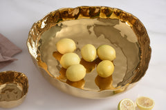 Portofino Extra Large Shallow Bowl - Gold