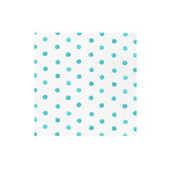 Papersoft Napkins Dot Aqua Dinner Napkins (Pack of 20)
