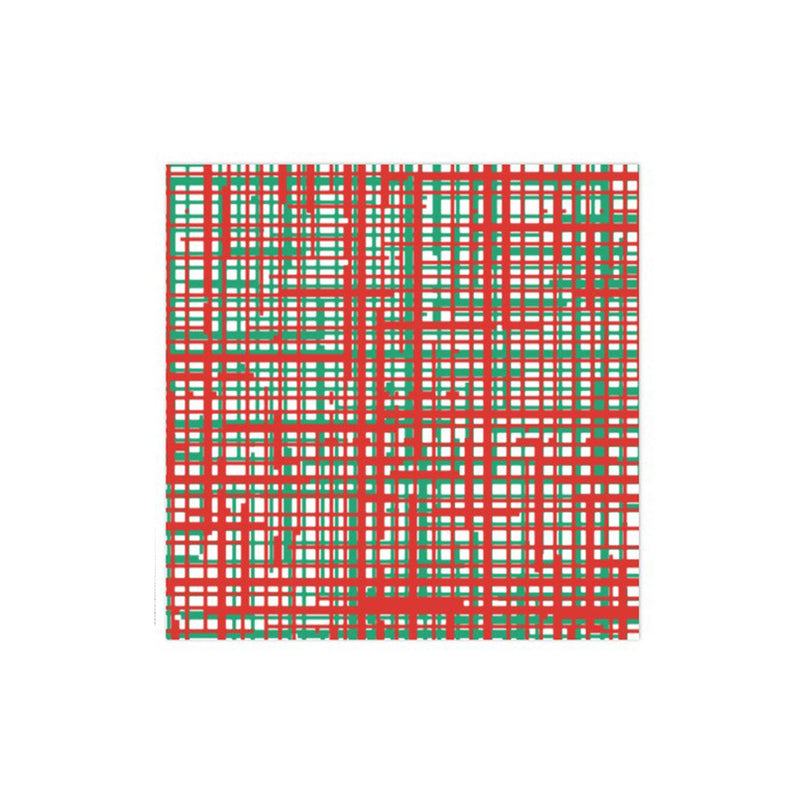 Papersoft Napkins Plaid Green & Red Dinner Napkins