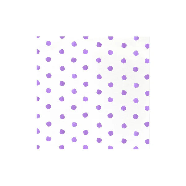 Papersoft Napkins Dot Purple Dinner Napkins (Pack of 20)