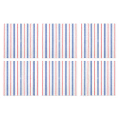 Papersoft Napkins Americana Stripe Cocktail Napkins (pack Of 20) - Set Of 6