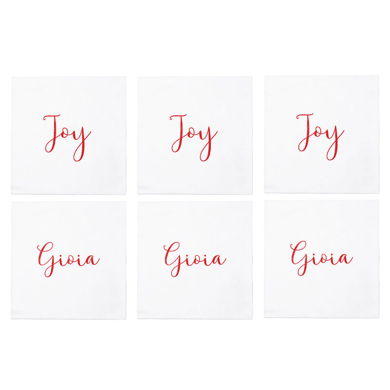 Papersoft Napkins Joy/gioia Cocktail Napkins (pack Of 20) - Set Of 6