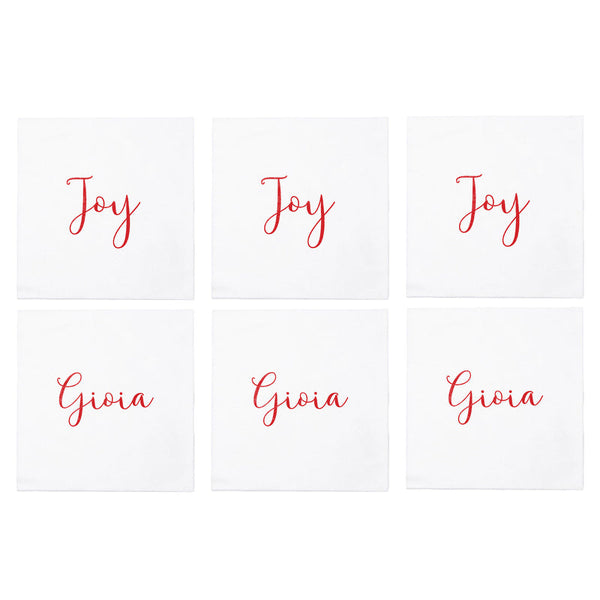 Papersoft Napkins Joy/gioia Cocktail Napkins (pack Of 20) - Set Of 6