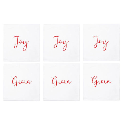 Papersoft Napkins Joy/gioia Cocktail Napkins (pack Of 20) - Set Of 6