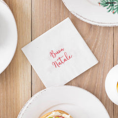 Papersoft Napkins Merry Christmas/buon Natale Cocktail Napkins