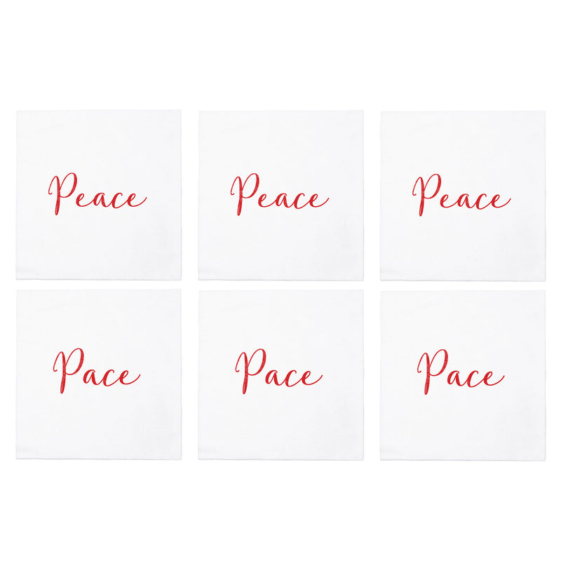 Papersoft Napkins Peace/pace Cocktail Napkins (pack Of 20) - Set Of 6