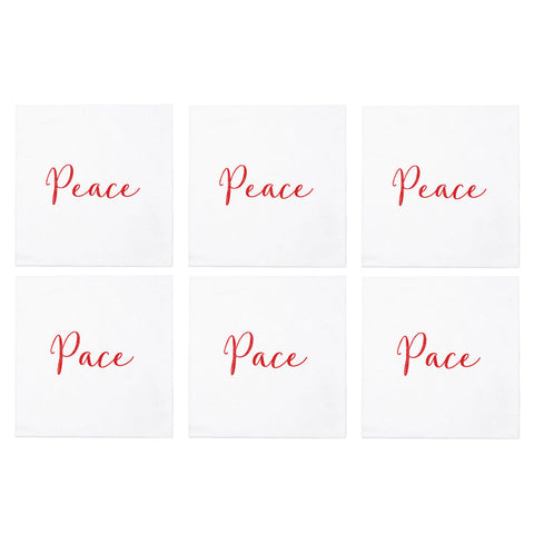 Papersoft Napkins Peace/pace Cocktail Napkins (pack Of 20) - Set Of 6