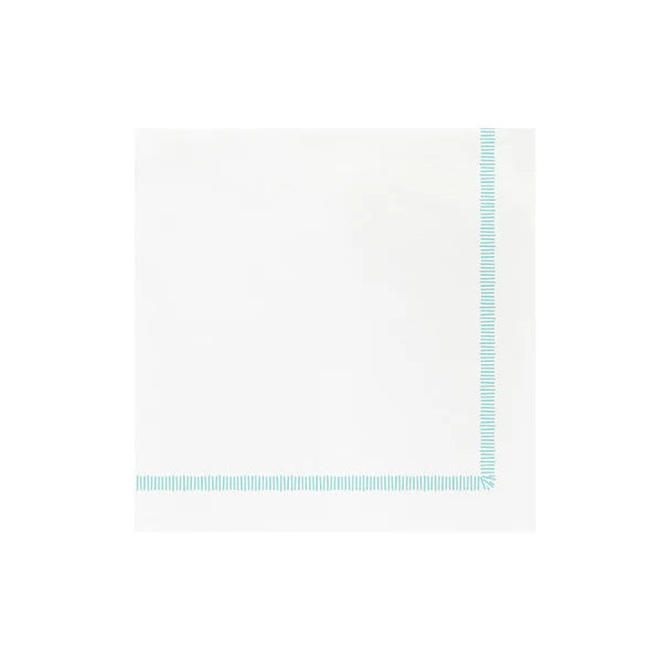 Papersoft Napkins Fringe Aqua Dinner Napkins (Pack of 20)