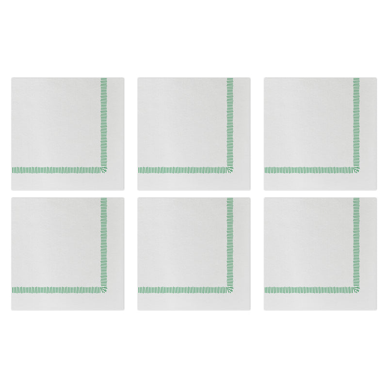 Papersoft Napkins Fringe Green Cocktail Napkins (pack Of 20) - Set Of 6