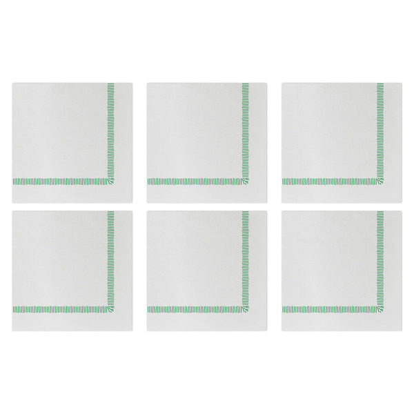 Papersoft Napkins Fringe Green Cocktail Napkins (pack Of 20) - Set Of 6