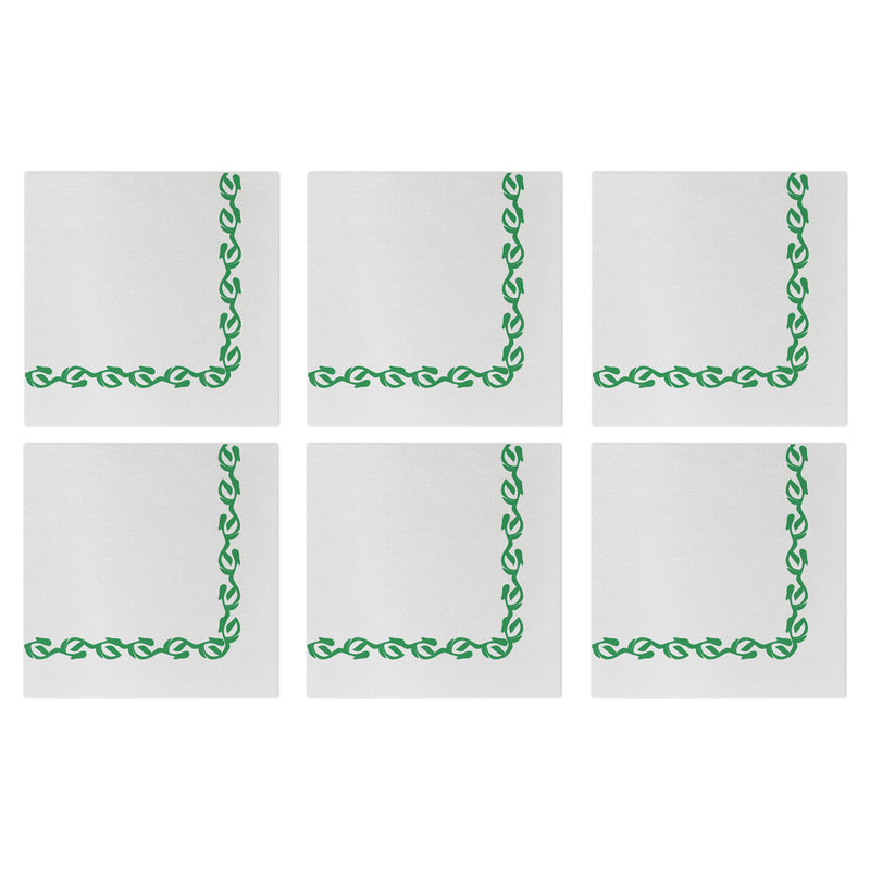 Papersoft Napkins Florentine Green Cocktail Napkins (pack Of 20) - Set Of 6