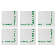 Papersoft Napkins Florentine Green Cocktail Napkins (pack Of 20) - Set Of 6