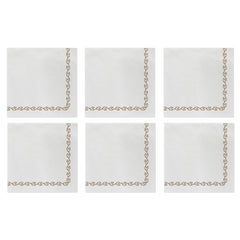 Papersoft Napkins Florentine Linen Cocktail Napkins (pack Of 20) - Set Of 6