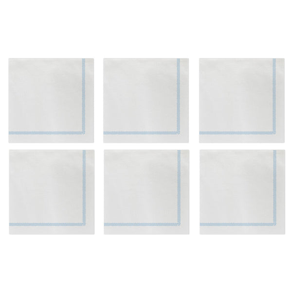 Papersoft Napkins Florentine Light Blue Cocktail Napkins (pack Of 20) - Set Of 6